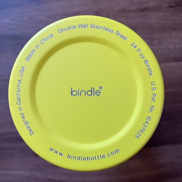 Bindle Sip & Stash Storage Water Bottle Stainless Steel 24 oz Yellow Dual-Walled - Picture 5 of 9
